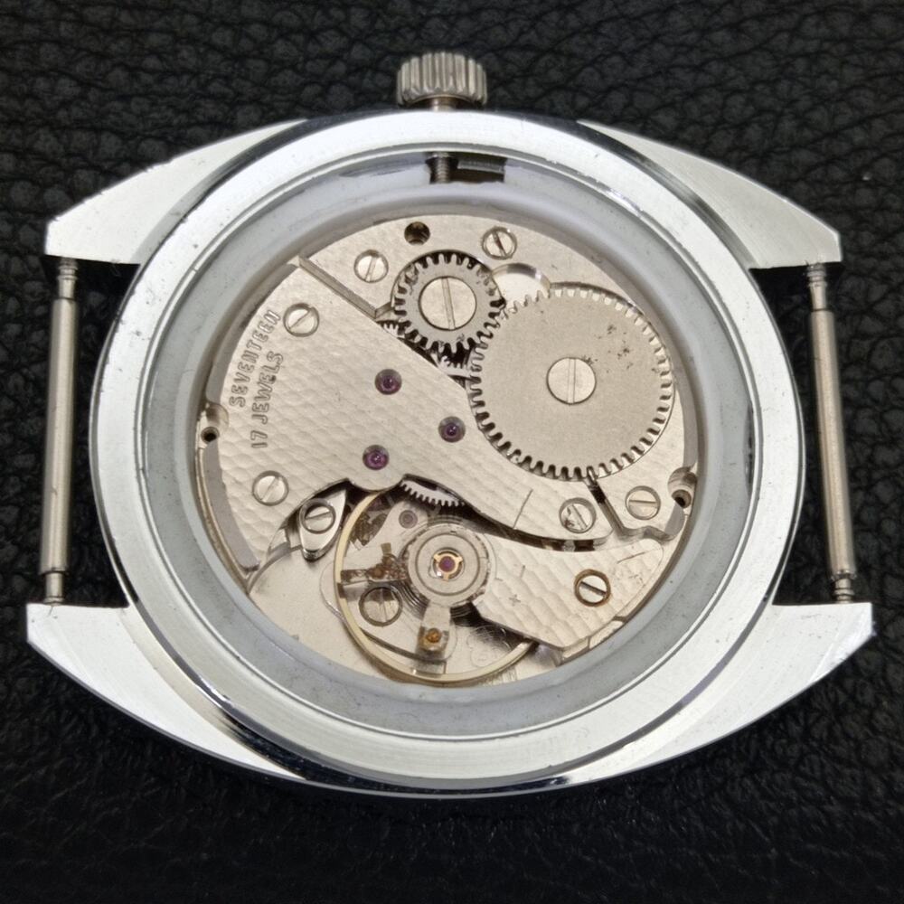 Vintage 1973  Henri Sandoz Manual Mens Silver Watch W/Nato Strap - Picture 9 of 9